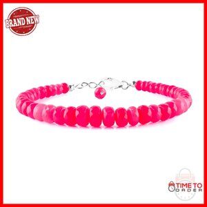 Sterling Silver Opal Bracelet 8 Inch Dainty Handmade Gemstone Jewelry